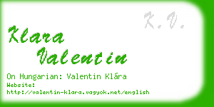 klara valentin business card